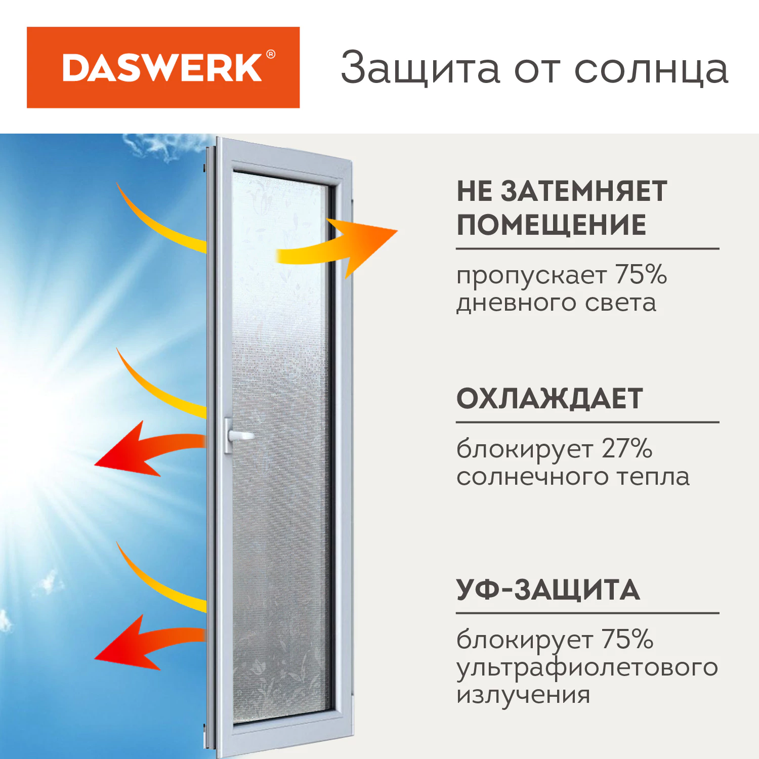 Пленка на окно самоклеящаяся статическая БЕЗ КЛЕЯ солнцезащитная 75×150 см «Пиксели» DASWERK (ДАСВЕРК), 608577 — фото 3