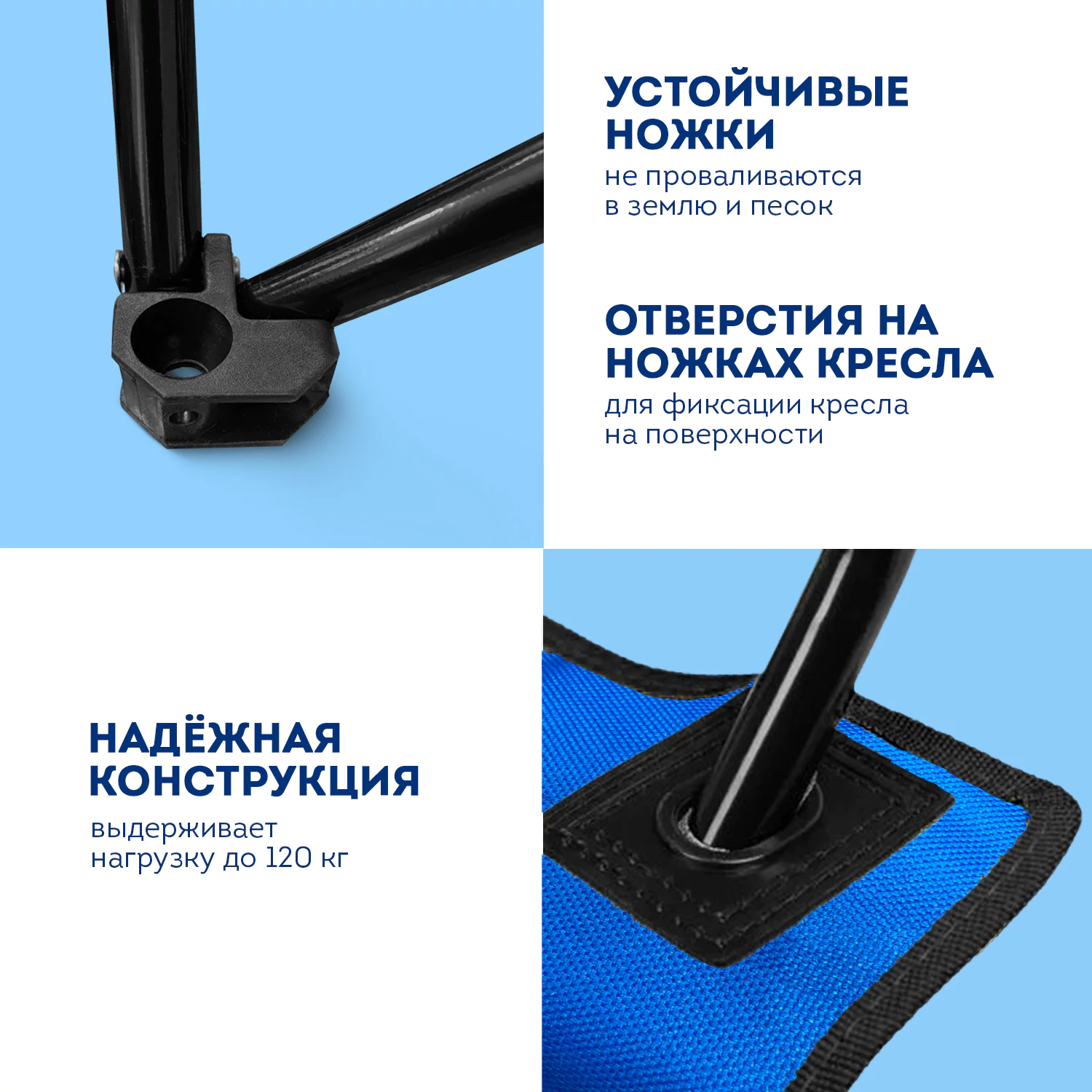 Кресло складное туристическое садовое с подстаканником в чехле, синее, DASWERK (ДАСВЕРК), 680047 — фото 4