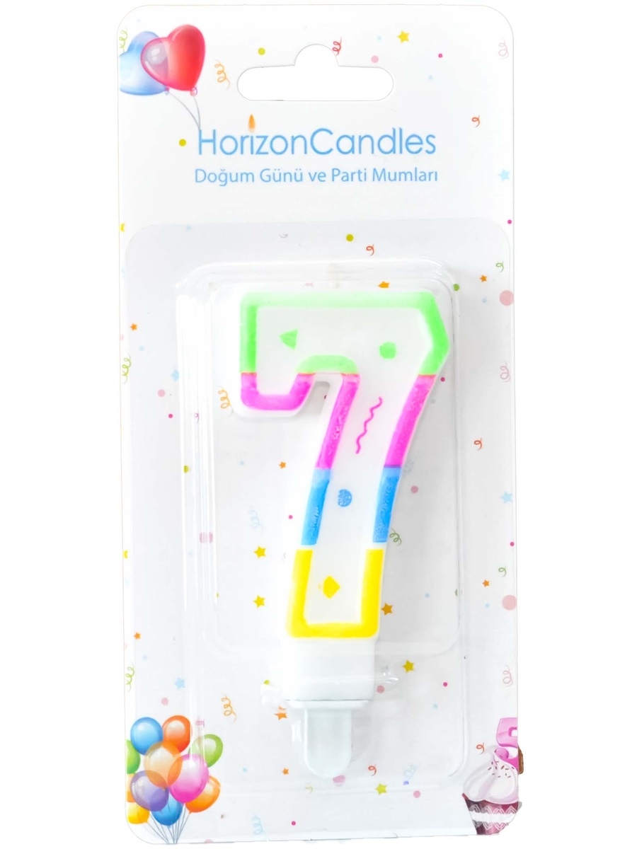 Свеча для торта ЦИФРА 7 РАЗНОЦВЕТНАЯ "Horizon Candles"
