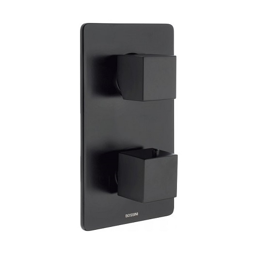 УЦЕНКА. Наружная часть термостата Bossini CUBE/GILLO Z00061.073_УЦ черный матовый. /Товар с выставки. Небольшие царапины. Состояние хорошее