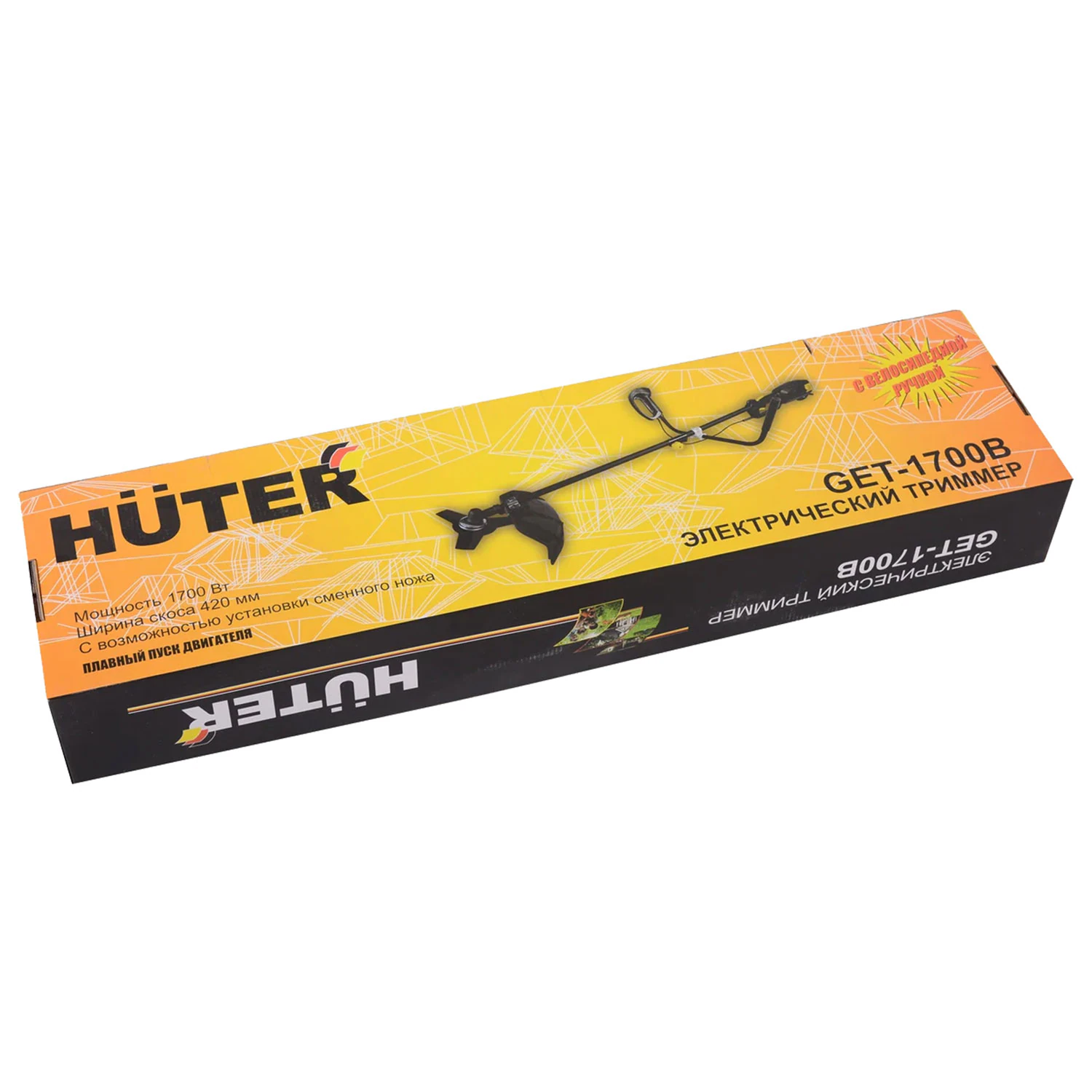 Триммер электрический HUTER GET-1700B, 1700 Вт, 8000 об/мин, ширина скашивания 42 см, 70/1/8 — фото 5